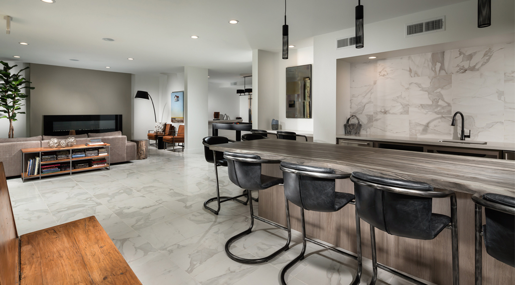 The Luxe apartments community room
