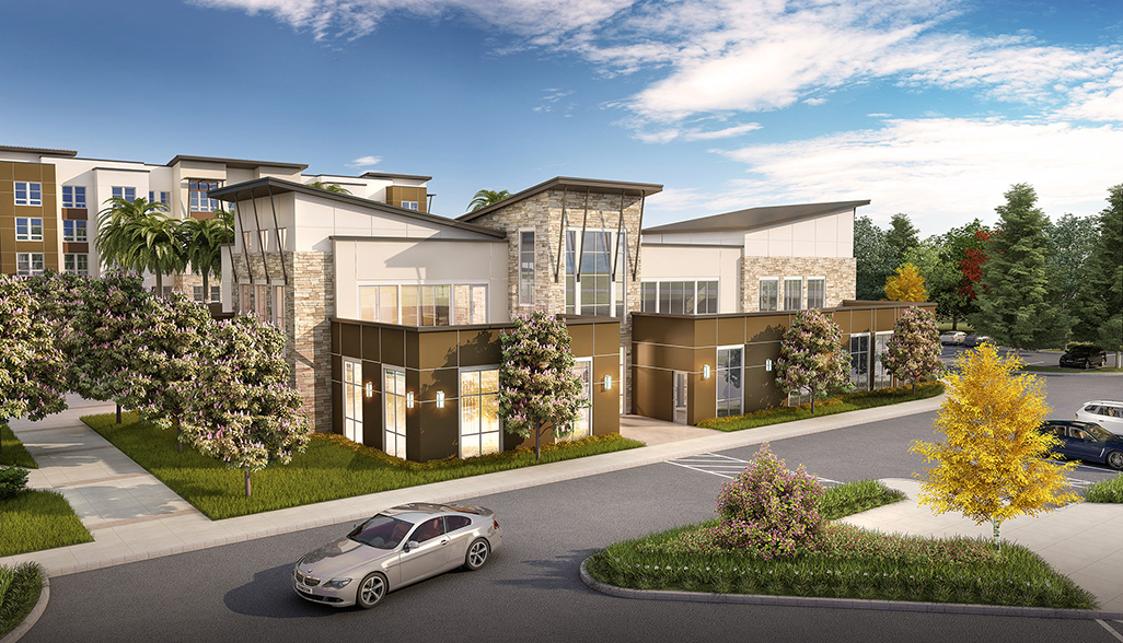 Artist's rendering of The Crossings leasing center