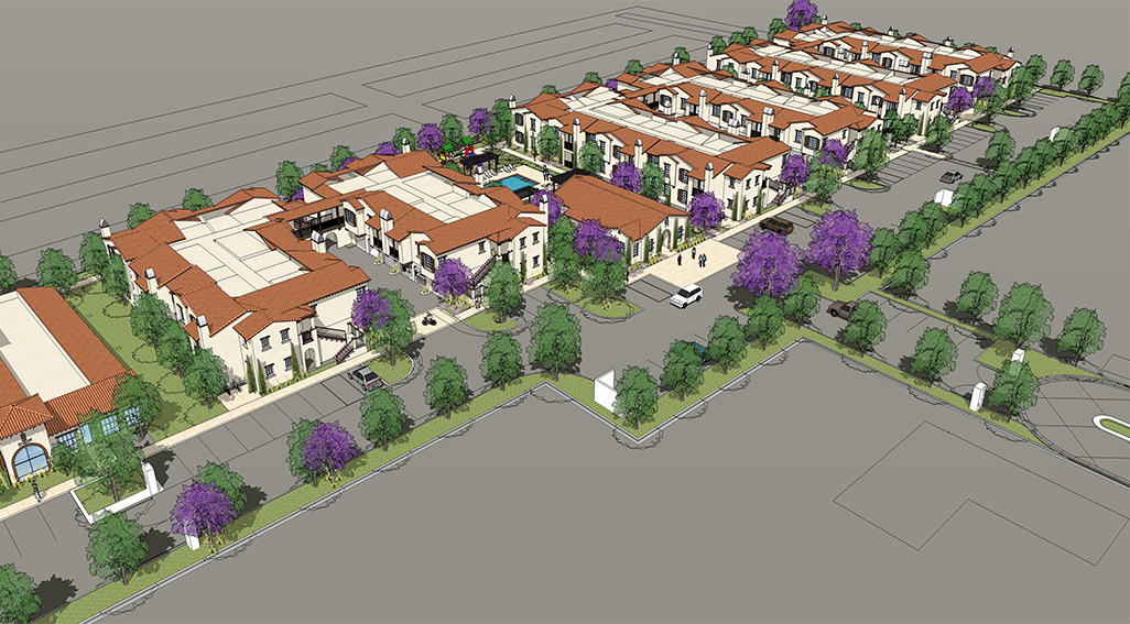 Artist's rendering of Las Terrrazas apartments