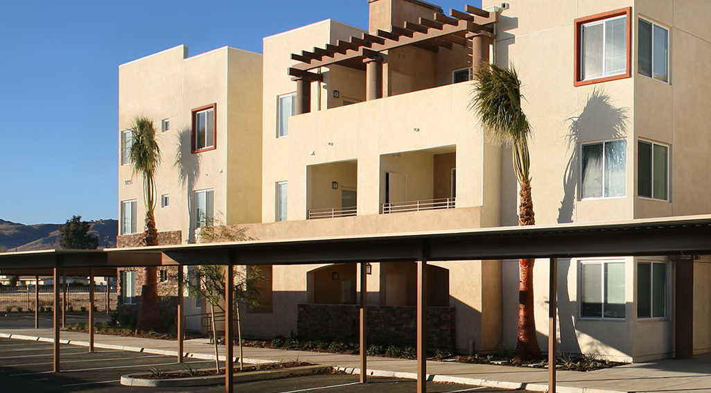 Palo Verde Terrace apartments exterior building and parking area