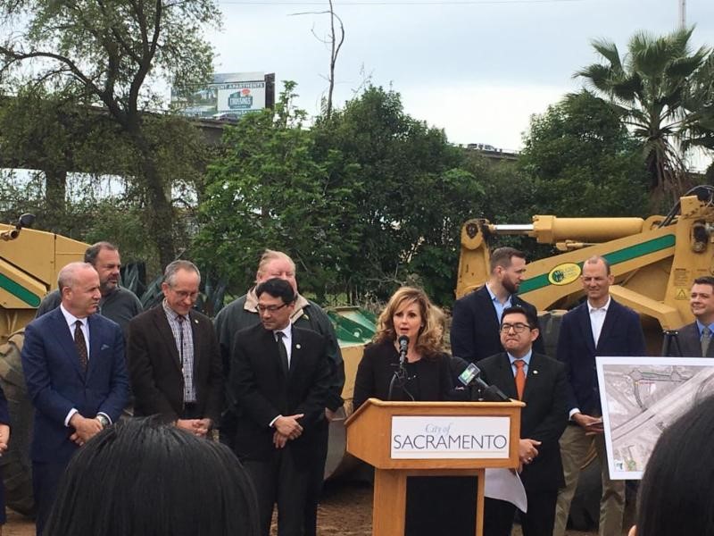 Groundbreaking ceremony photo for the start of construction of the Ramona Avenue extension in Sacramento