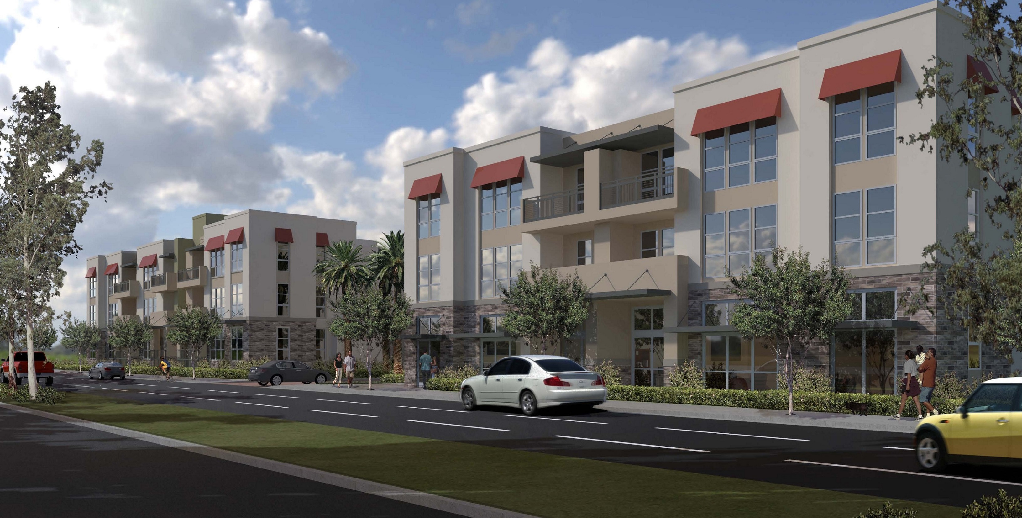Artist's rendering of apartment building