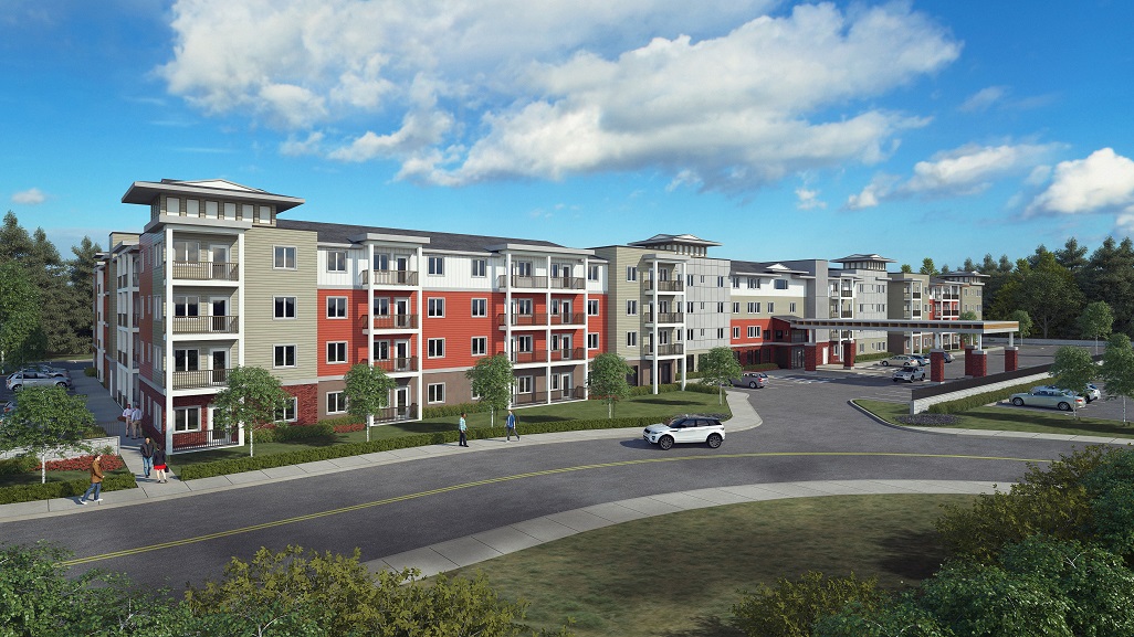 Artist's rendering of Cedar Pointe apartments