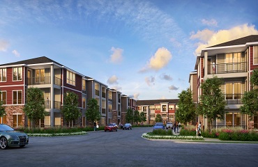 Artist's rendering of Green Oaks apartments