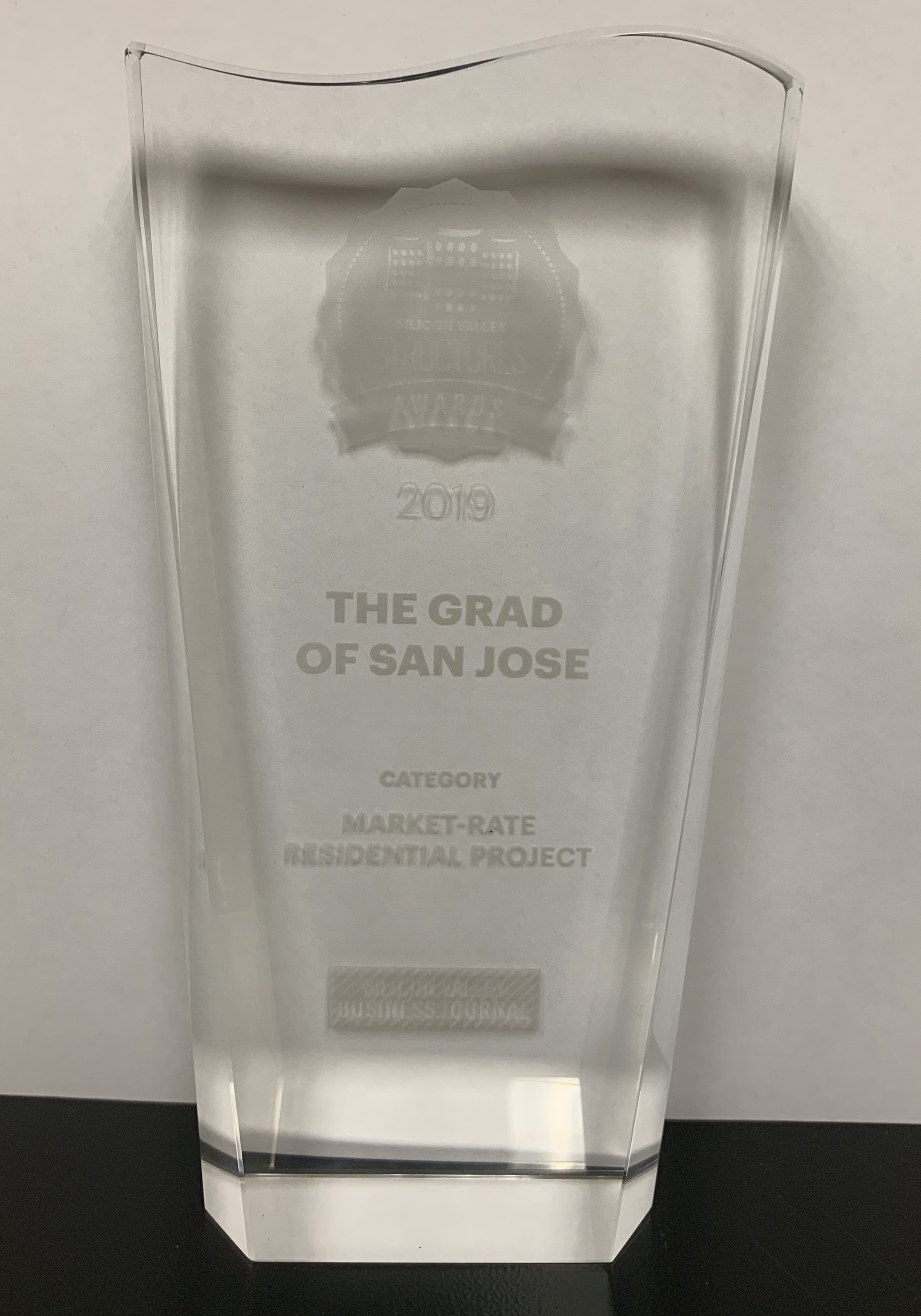 Silicon Valley Business Journal award photo for The Grad San Jose