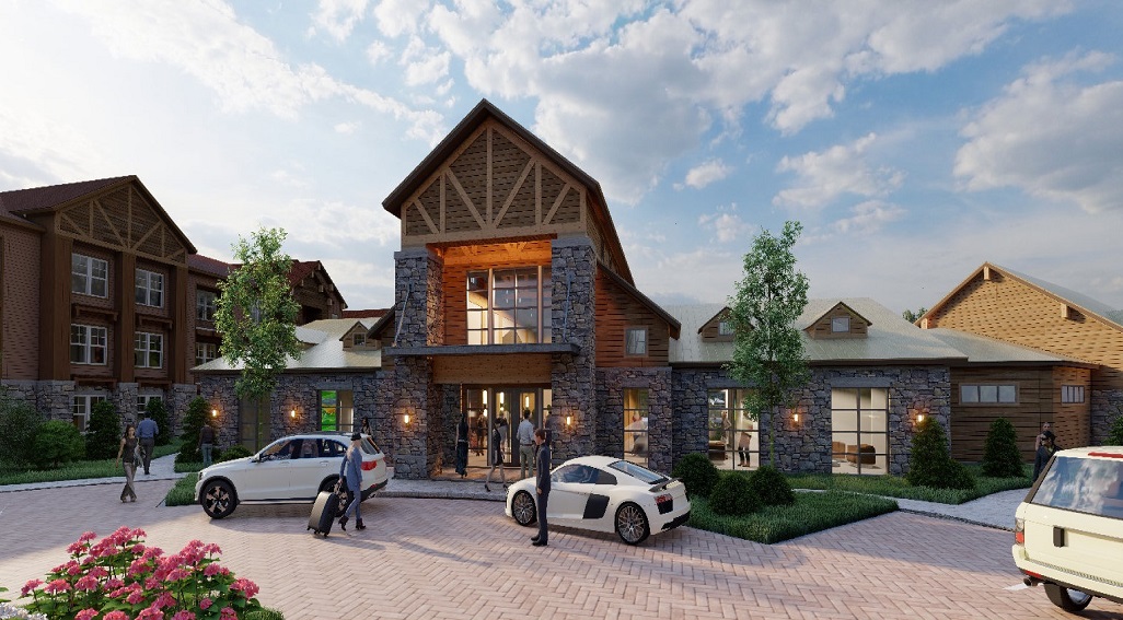Artist's rendering of Katy apartments club house