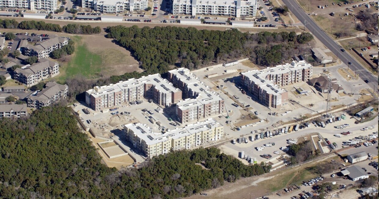 Overview drone shot of Spring Villas