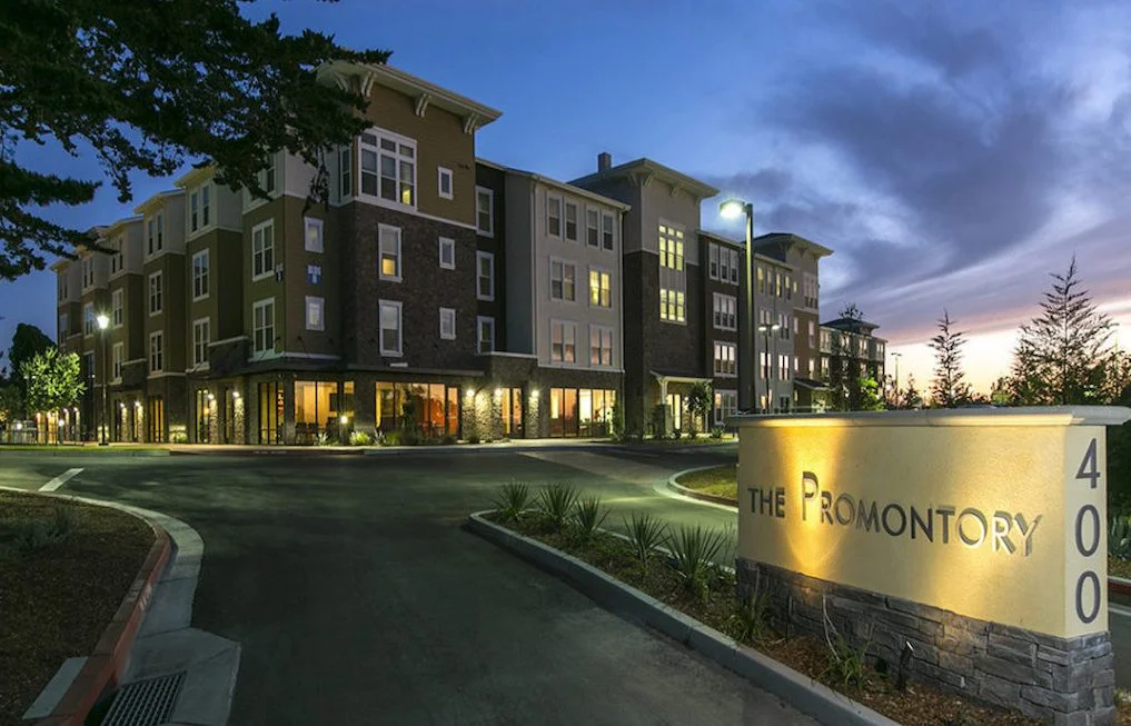 Exterior building view of The Promontory apartments